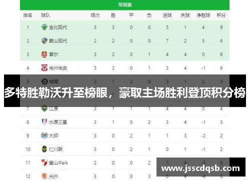 多特胜勒沃升至榜眼，豪取主场胜利登顶积分榜
